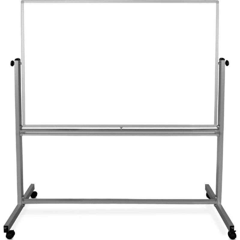 Photo 1 of Global Industrial™ Mobile Reversible Whiteboard With Silver Frame, 96" x 48"