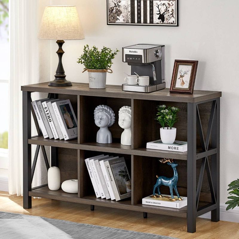 Photo 1 of *Missing Boxes*
FATORRI Rustic 6 Cube Storage Organizer with Shelf, Wood and Metal Cubby Bookcase, Industrial Horizontal Bookshelf (Walnut Brown, 47 Inch)
Product Dimensions: 13.58"D x 47.24"W x 30.12"H