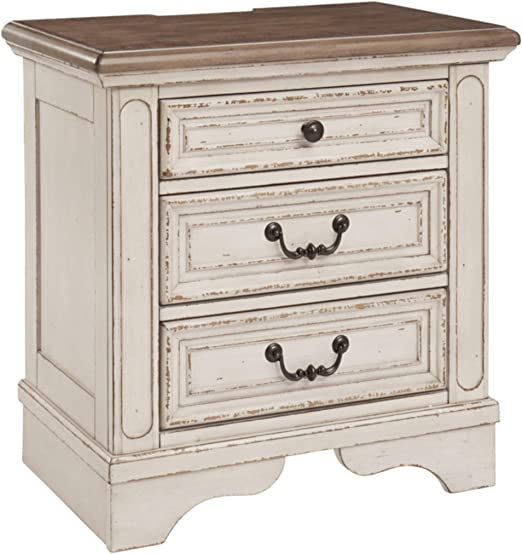 Photo 1 of *Stock Photo for Reference*
Signature Design by Ashley Realyn French Country 3 Drawer Nightstand with Electrical Outlets & USB Ports, Chipped White