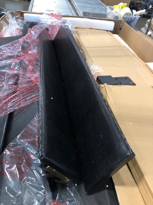 Photo 1 of *READ BELOW** DHP Dakota Queen Upholstered Bed with Storage Drawers in Black Faux Leather
