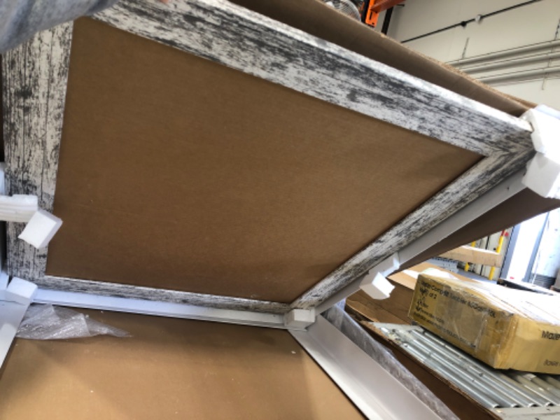 Photo 1 of *READ BELOW** Mirror with Grey and White Designed Frame - 33" x 40" 
