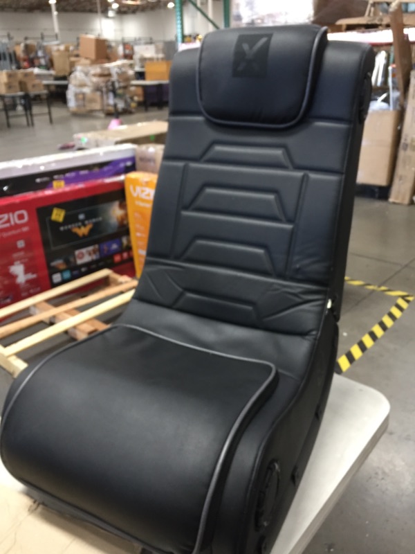 Photo 2 of **PARTS ONLY**X Rocker Pro Series H3 Black Leather Vibrating Floor Video Gaming Chair with Headrest for Adult, Teen, and Kid Gamers - 4.1 High Tech Audio and Wireless...
