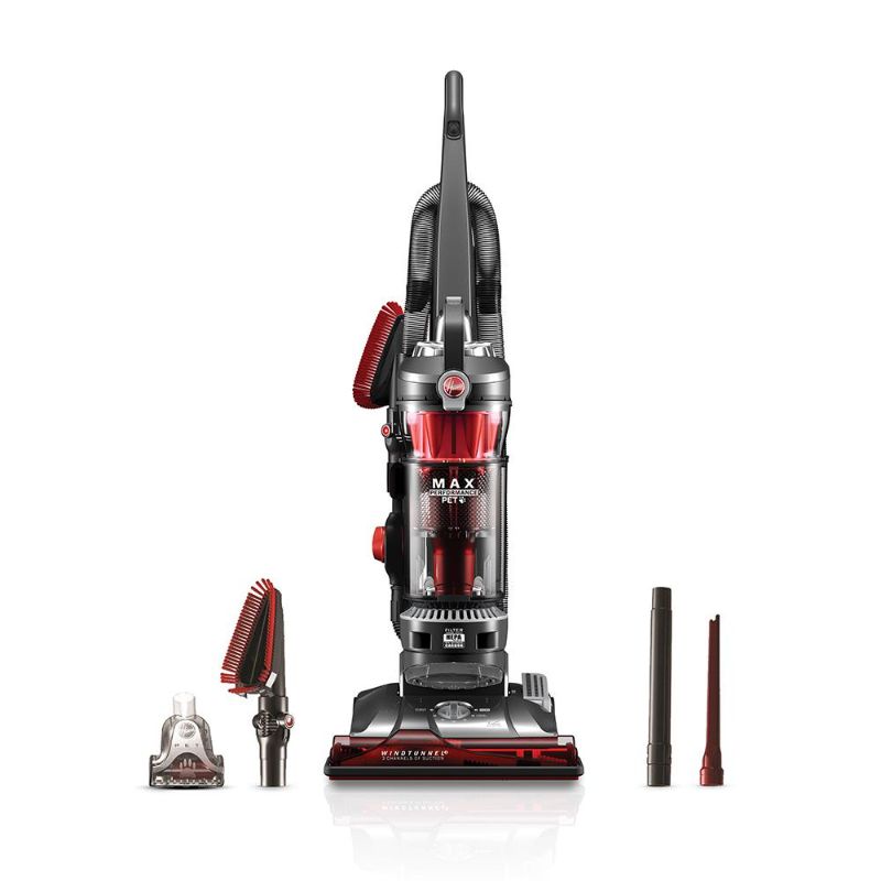 Photo 1 of Hoover WindTunnel 3 Max Performance Upright Vacuum Cleaner, HEPA Media Filtration and Powerful Suction for Pet Hair, UH72625, Red
