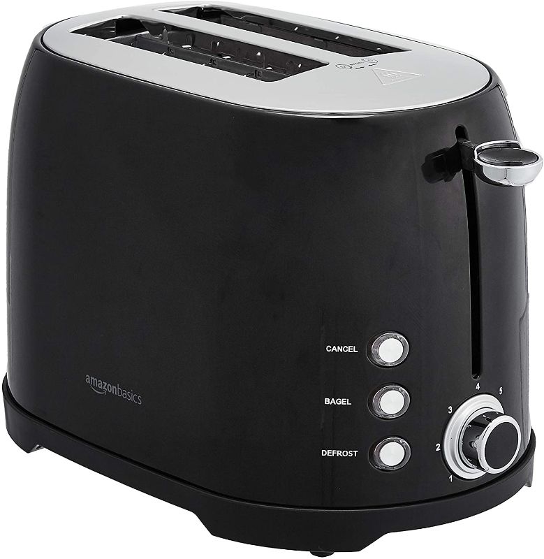 Photo 1 of Amazon Basics 2-Slot Toaster, Black
