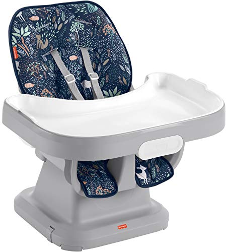 Photo 1 of Fisher-Price SpaceSaver Simple Clean High Chair – Moonlight Forest, Portable Infant-to-Toddler Dining Chair and Booster Seat
