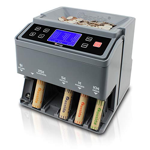 Photo 1 of Cassida C300 Professional USD Coin Counter, Sorter and Wrapper/Roller | 35% Faster Wrapping Coins with Quickload Technology | 300 Coins/Minute | Printing-Compatible | Includes 5 Wrapper Sets
