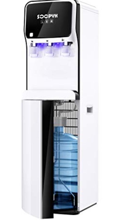 Photo 1 of SOOPYK Water Dispenser, Bottom Load Water Cooler with Self Cleaning for 5 Gallon Bottle, 3 Temperatures Setting, Durable Steel Frame, Child Safety Lock, Removable Drip Tray for Home Office