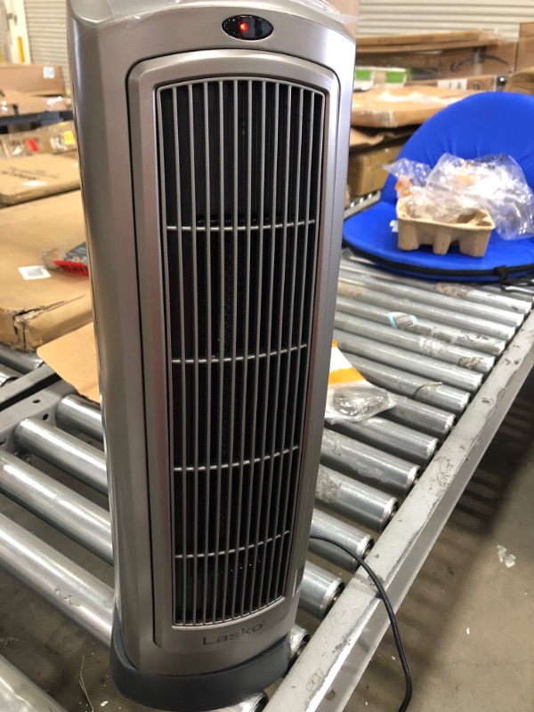 Photo 3 of Lasko 755320 Ceramic Space Tower Heater, 8.5?L x 7.25?W x 23?H, Silver