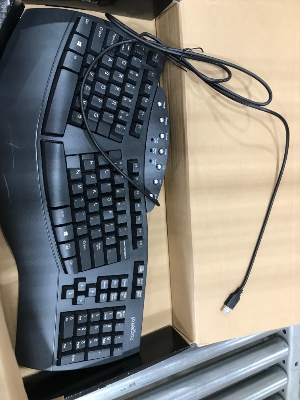 Photo 1 of erixx Periboard-512 Ergonomic Split Keyboard - Natural Ergonomic Design - Black - Bulky Size 19.09"x9.29"x1.73", US English Layout