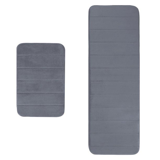 Photo 1 of (stock photo for reference only not exact item)
Memory Foam Bath Rug, Bathroom Mat Set of 2 Pcs, Long Runner and Small, Gray
47" x 17.5"
30" x 17.5" 