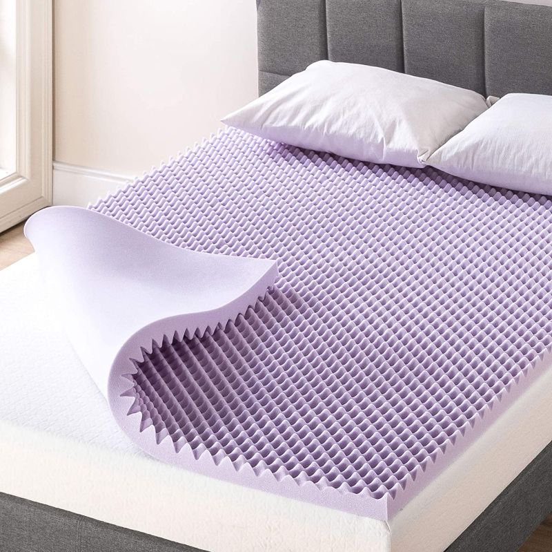 Photo 1 of Best Price Mattress 2 Inch Egg Crate Memory Foam Mattress Topper with Soothing Lavender Infusion, CertiPUR-US Certified, 
size: FULL