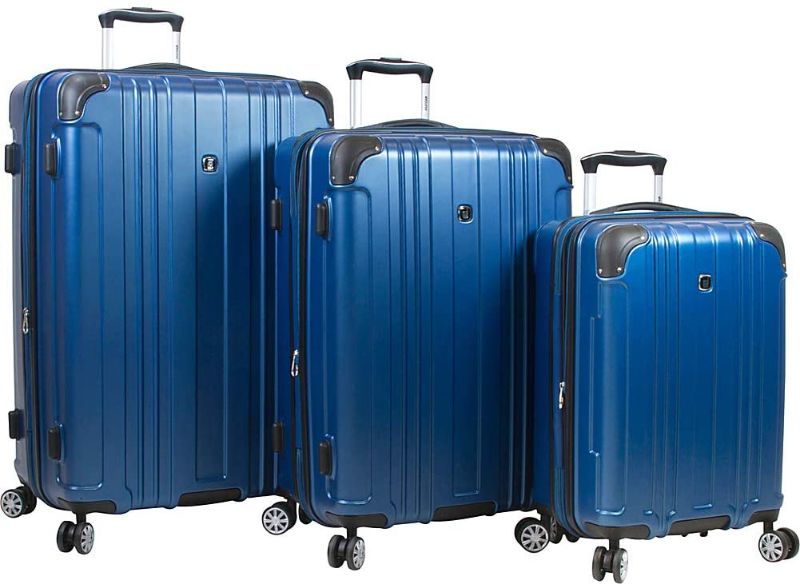 Photo 1 of Dejuno Kingsley Abs 3-Piece Hardside Spinner Luggage Set, Blue, One Size
