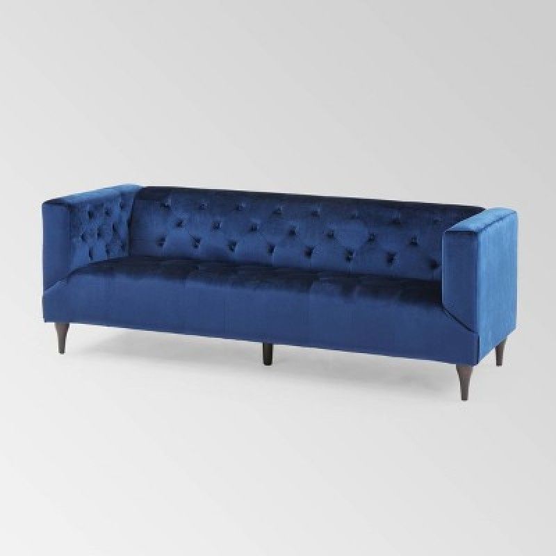 Photo 1 of **incomplete**missing parts**just back of sofa**
Loomis Contemporary Upholstered Tufted Sofa Blue - Christopher Knight Home