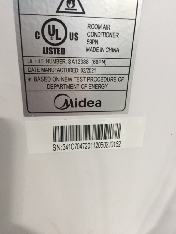 Photo 3 of MIDEA MAP08R1CWT Portable Air Conditioner, Dehumidifier, Fan 3-in-1, 8,000 BTU(for Rooms up to 175 sq.ft.), White
