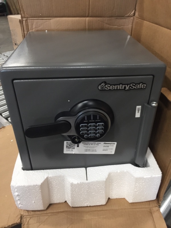 Photo 3 of **LOCKED*MISSING KEY**SentrySafe SFW123GDC Fireproof Waterproof Safe with Digital Keypad, 1.23 Cubic Feet, Gun Metal Gray