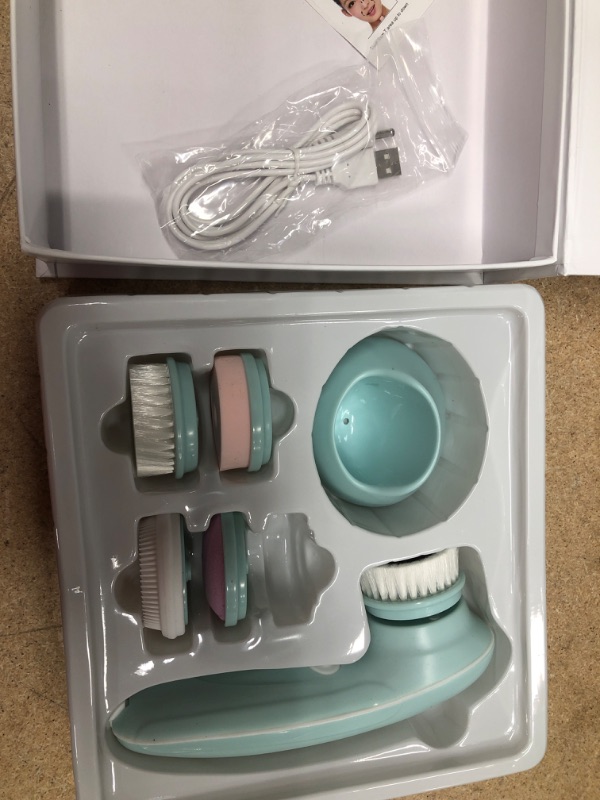 Photo 2 of (MISSING ONE ATTACHMENT) 
Facial Cleaning Brush, Rechargeable Face Scrubber