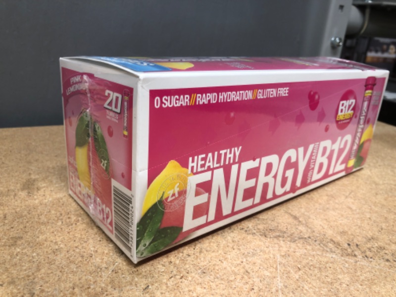 Photo 2 of (FACTORY SEALED: EXP Date 3/2023)
Zipfizz Healthy Energy Drink Mix, Hydration with B12 and Multi Vitamins, Pink Lemonade, 20 Count
