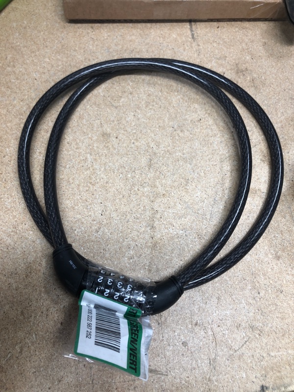 Photo 2 of *MISSING manual* 
Master Lock Bike Lock Cable with Combination, Resettable, 5 ft. Long