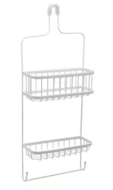 Photo 1 of *SEE last picture for damage*
Glacier Bay Over-the-Showerhead Caddy in White, 2 pk