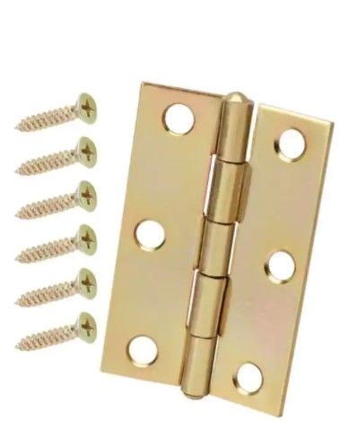 Photo 1 of **8 PACKS OF-3 in. Satin Brass Non-Removable Pin Narrow Utility Hinge (2-Pack)
