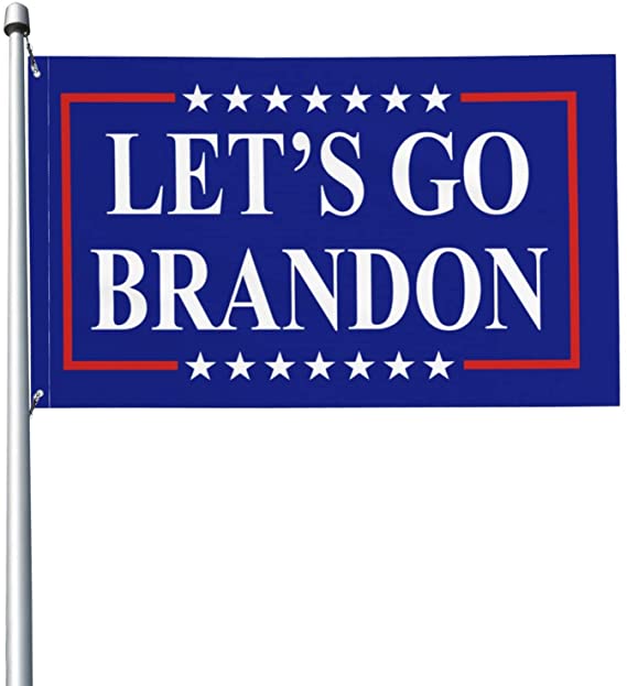 Photo 1 of 3-Let's Go Flag American Outdoor Flags & Banners Sign 3x5 Ft, Party Home House Garden Flag Decor Blue
