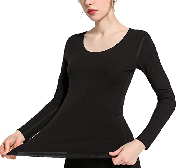 Photo 1 of Gauagbr Long Sleeve Shirts for Women, Thermal Workout Tee Shirt Scoop Neck Basic Tops
