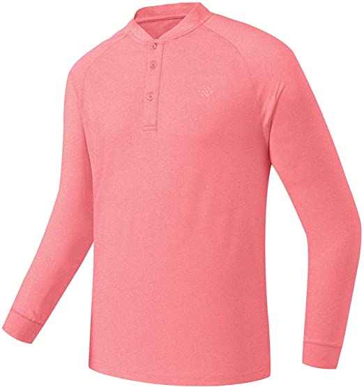 Photo 1 of MoFiz Men's Long Sleeve Golf Polo Henley Shirts Comfortable Quickly Dry
M