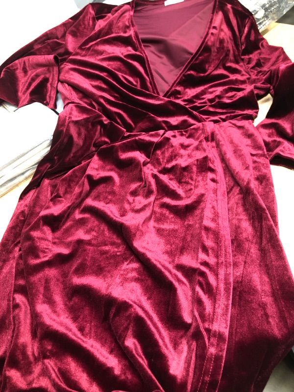 Photo 1 of  Long Sleeve Wrap Velvet Formal Dresses Cocktail Dress LARGE