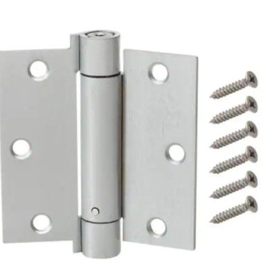 Photo 1 of **2 of - 3-1/2 in. Square Satin Chrome Adjustable Spring Door Hinge
