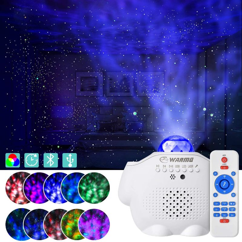 Photo 1 of  Star Projector for Kids, Night Light Ocean Wave Built-in Music Speaker with Remote Control for Baby Adults Bedroom,Game Rooms,Home Theatre,Night Light Ambiance
