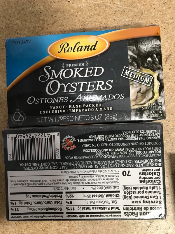 Photo 3 of 4CT Roland Medium Naturally Smoked Oysters, 3 Oz
