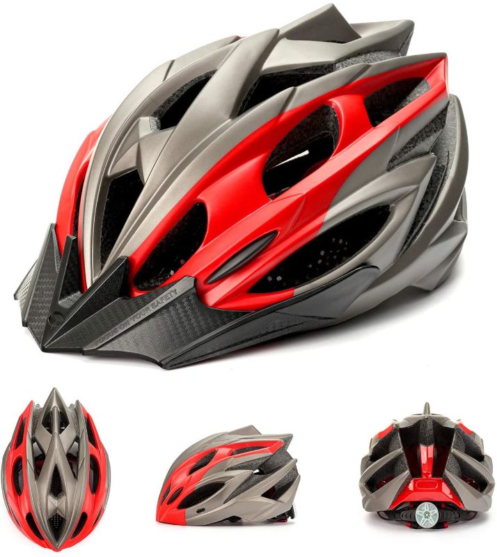 Photo 1 of Adult Bike Helmet with Visor Unisex Cycling Sport Headwear Multi-Sports Gear Protector Men Women Adjustable Lightweight Skateboard Scooter Helmet Mountain Biking Safety Protector 20 Vent Breathable
