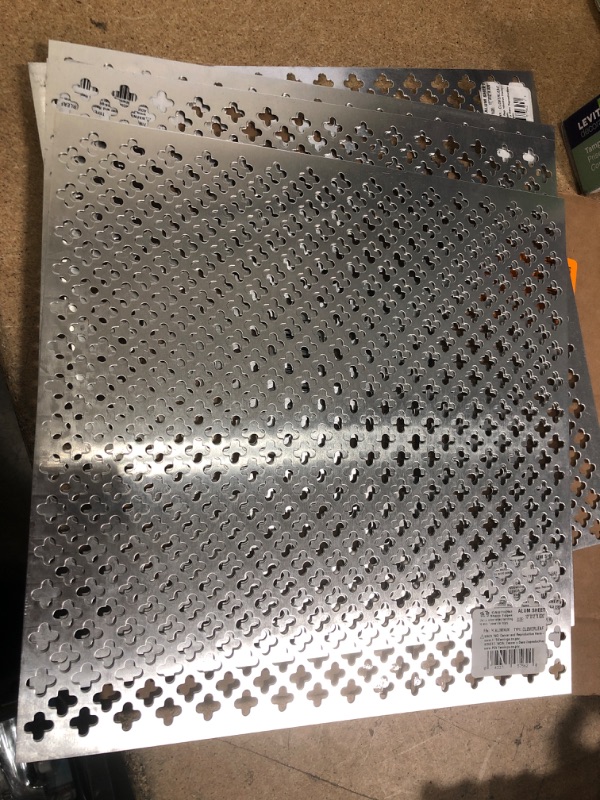 Photo 1 of **4 OF- M-D Builiding Products 1 Ft. X 1 Ft. Cloverleaf - Mill Aluminum Sheet

