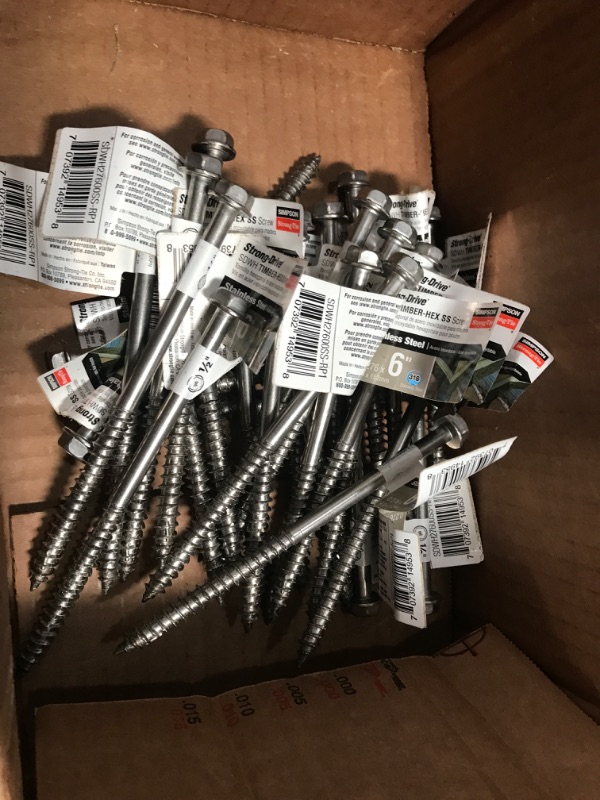 Photo 2 of **29 of- 0.276 in. x 6 in. Strong-Drive SDWH Timber-Hex Type 316 Stainless Steel Wood Screw
