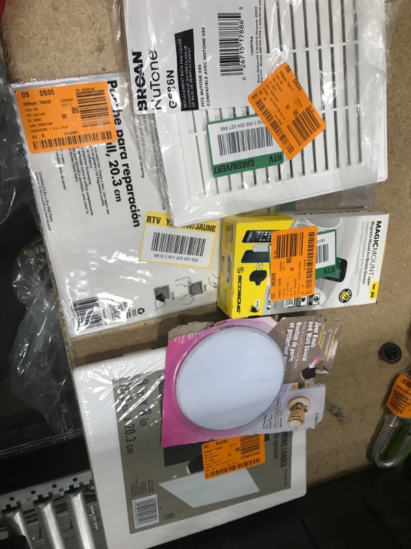 Photo 1 of **NO REFUNDS/RETURNS* -Bundle of miscellaneous home depot goods: dry wall patch, phone mount, wall shield