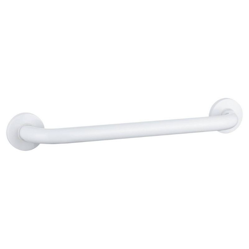 Photo 1 of 18 in. x 1-1/4 in. Concealed Flange ADA Compliant Grab Bar in White
