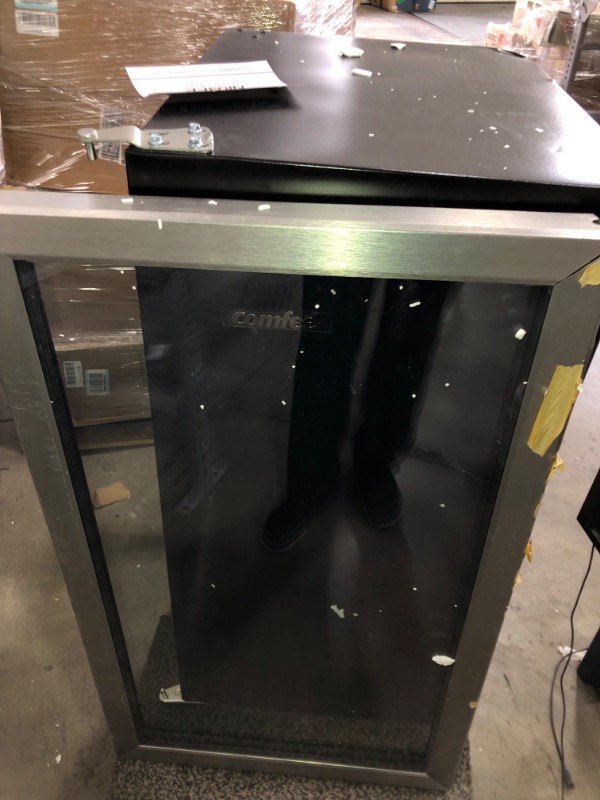 Photo 5 of ***PARTS ONLY**DAMAGED***
comfee 115-120 Can Beverage Cooler/Refrigerator, 115 cans capacity, mechanical control, glass door with stainless steel frame,Glass shelves/adjustable legs for home/apartment
