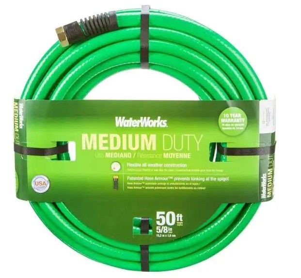 Photo 1 of 5/8 in. Dia x 50 ft. Medium Duty Water Hose
