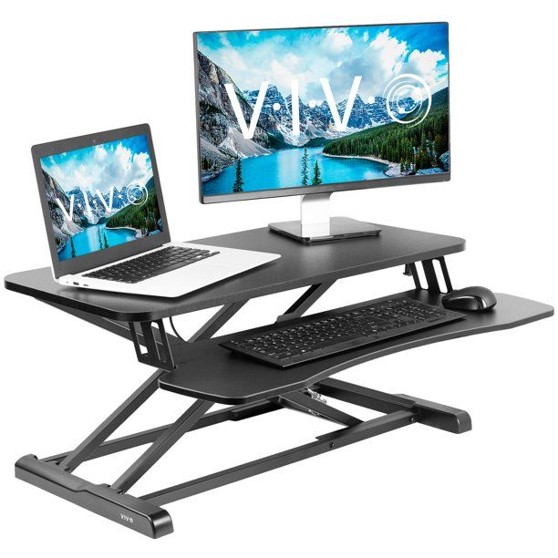 Photo 1 of (DAMAGED EDGES)
Vivo Black Height Adjustable Standing Desk Monitor Riser 32" 