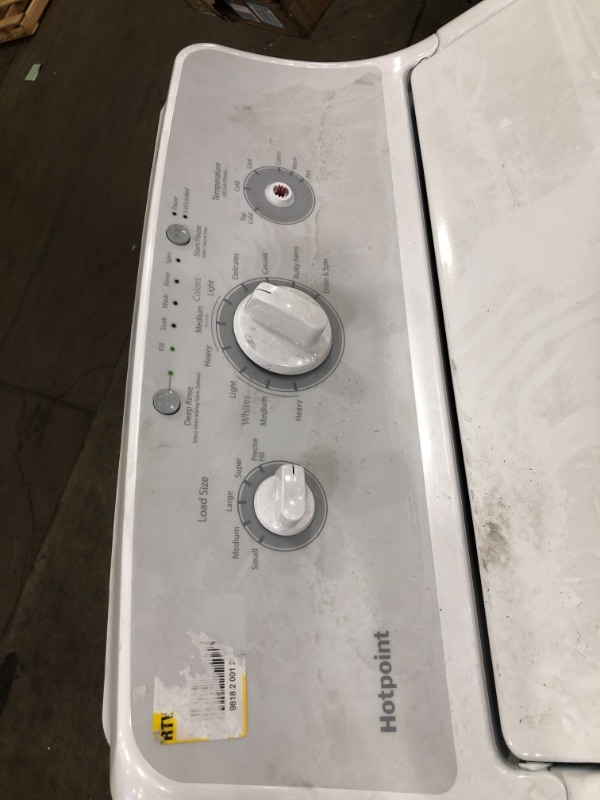 Photo 4 of Hotpoint 3.8 cu. ft. White Top Load Washer with Agitator