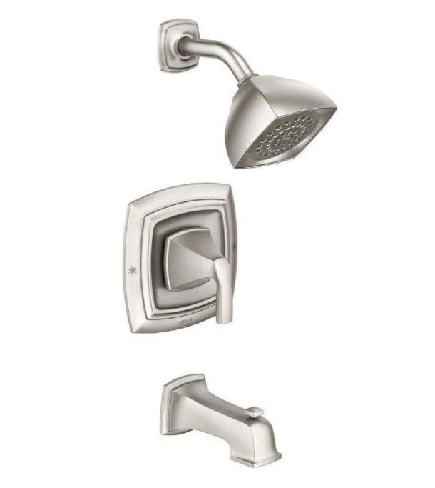 Photo 1 of Moen Hensley Single-Handle 1-Spray Tub and Shower Faucet in Spot Resist Brushed Nickel
model: 82411SRN
