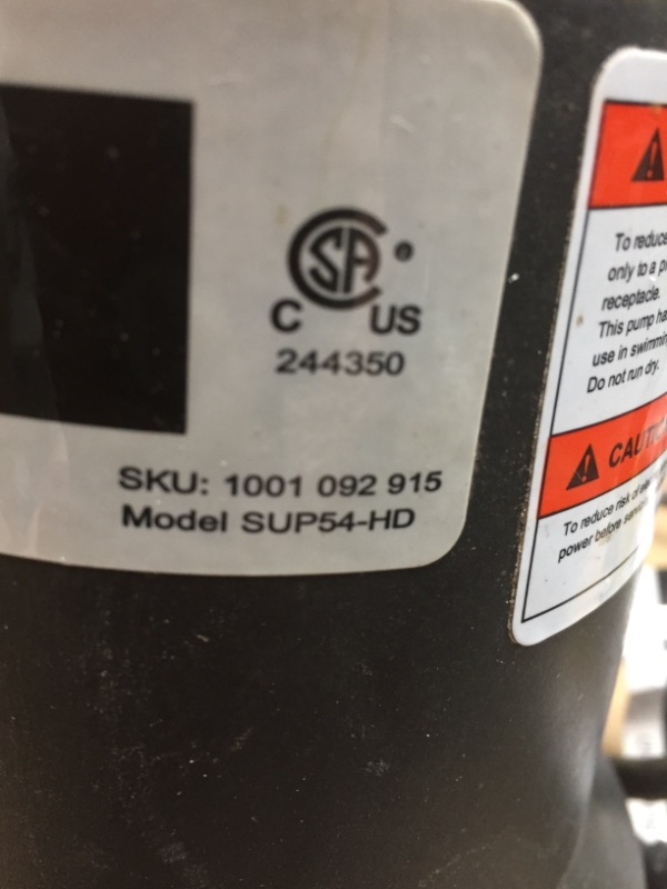 Photo 4 of Everbilt 1/6 HP Submersible Thermoplastic Utility Pump by Everbilt
model: SUP54-HD
serial number: T310912
- 11/03/2016 -