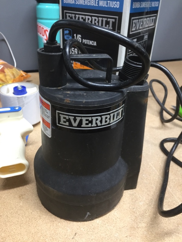 Photo 2 of Everbilt 1/6 HP Submersible Thermoplastic Utility Pump by Everbilt
model: SUP54-HD
serial number: T310912
- 11/03/2016 -