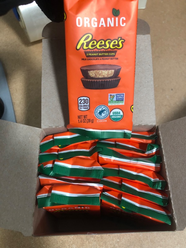 Photo 2 of *EXPIRES 05 2022*
*NON REFUNDABLE* 
REESE'S Organic Milk Chocolate Peanut Butter Cups Candy, Individually Wrapped, 1.4 oz Packs (12 Count)
