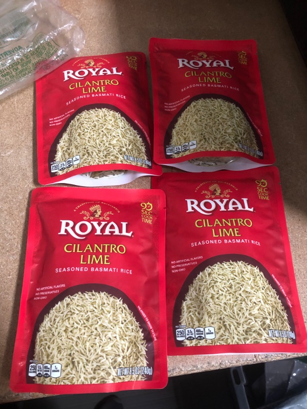 Photo 2 of *EXPIRED Oct 2021*
*NON REFUNDABLE* 
Authentic Royal Ready To Heat Rice, Cilantro Lime, 8.5 Ounce (Pack of 4)
