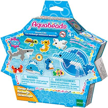 Photo 1 of Aquabeads Arts & Crafts Ocean Life Theme Refill with Beads and Templates, 2 pks
