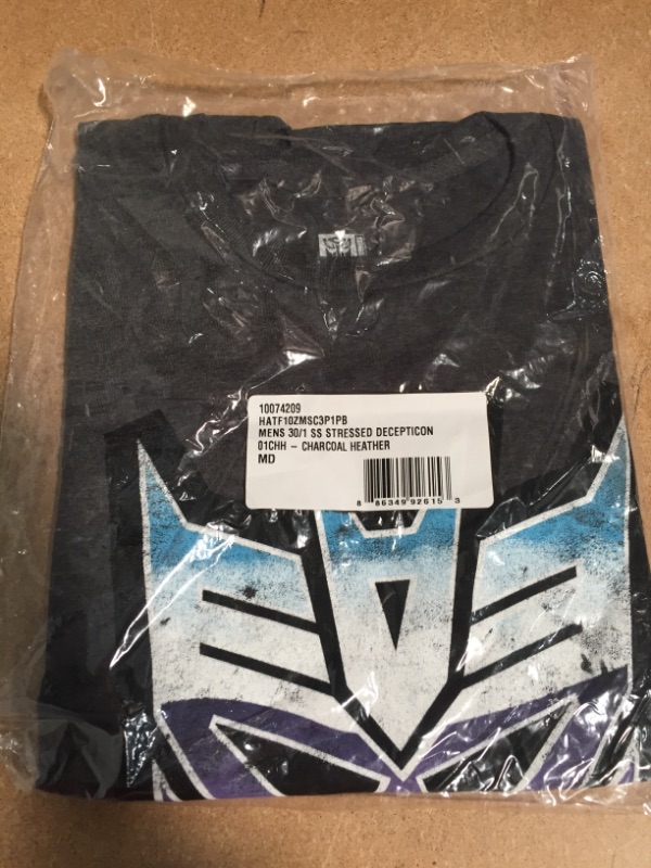 Photo 2 of Hasbro Men's Transformers Short Sleeve T-Shirt, Charcoal Heather, Medium 
