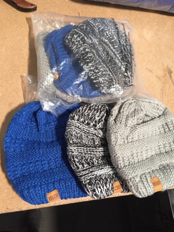 Photo 2 of REDESS Baby Kids Winter Hats, Beanie Knit, 2 pks