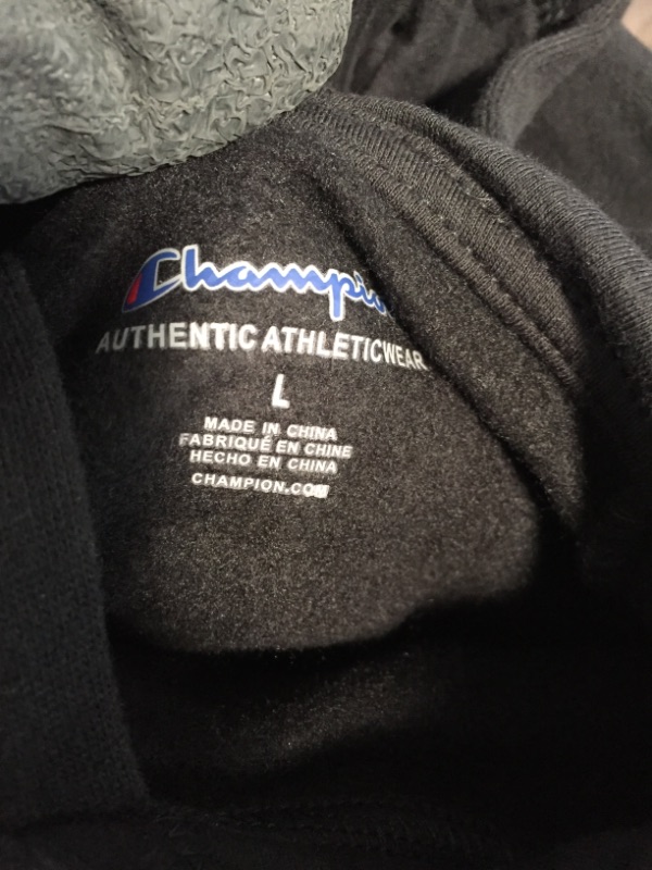 Photo 3 of Champion Classic Logo Fleece Girls/ Child Active Hoodies Size L, Color: Black/White
