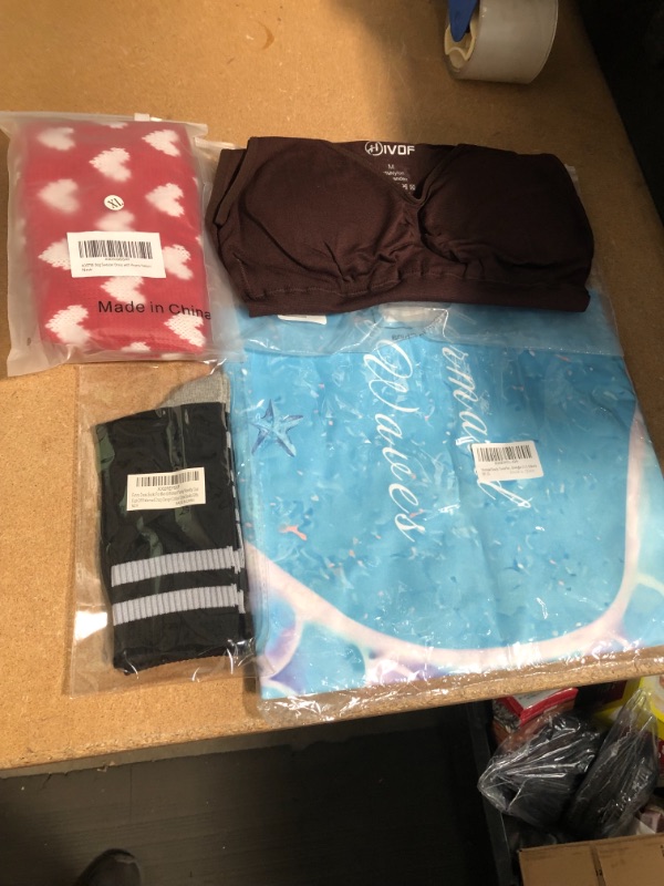 Photo 1 of Miscellaneous Bundle (Beach Towel, F*uck Off Socks, Dog Sweater, and Brown Bodysuit Medium)